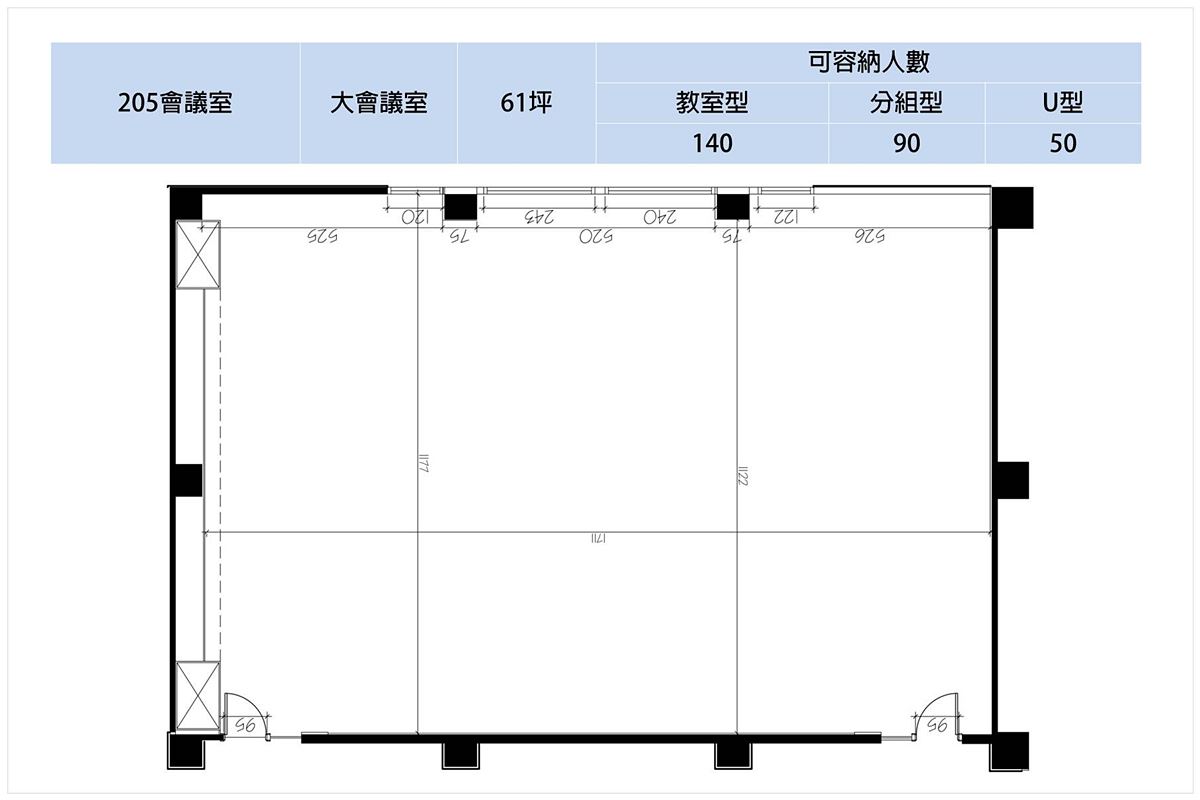 205會議室座位平面圖